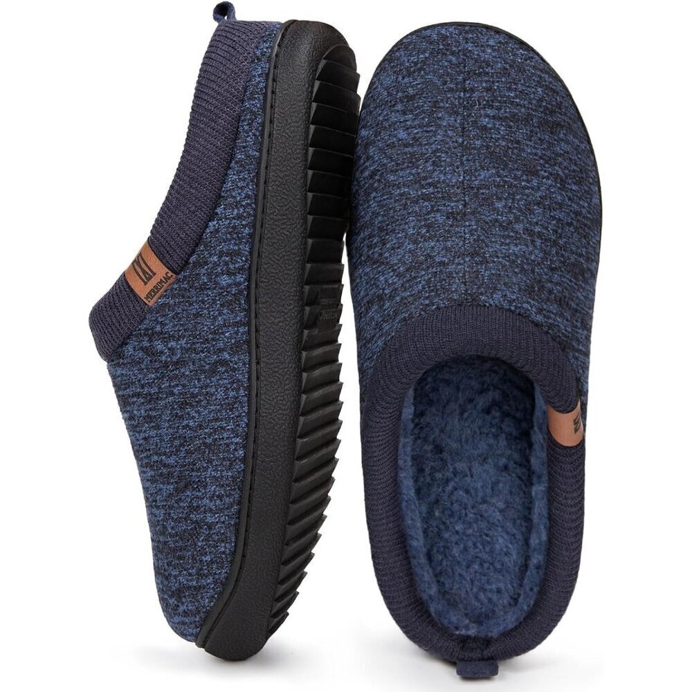 🆕Men's Navy-Blue Slip-on Slippers Comfy Memory Closed-Toe Indoor House Shoes - Picture 2 of 9